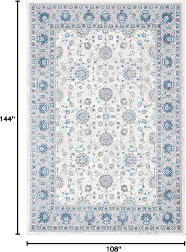 Vista 44 de Safavieh Sofia Collection SOF330B, tapete clásico color gris claro y beige, Polipropileno