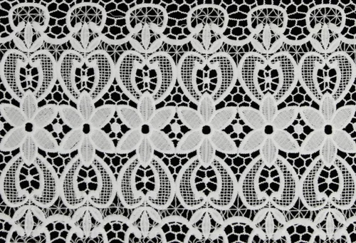 Vista 2 de Creative Linens Cortina de cocina de encaje de punto de 24 pulgadas, color marfil