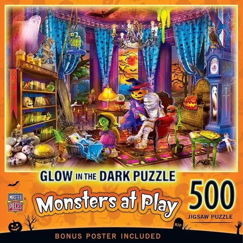 Vista 10 de MasterPieces Rompecabezas de Halloween de 500 piezas que brillan en la oscuridad – All Hallow's Eve – 15 x 21 pulgadas