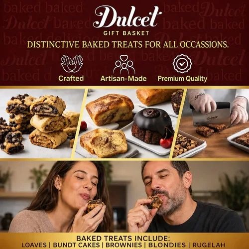 Vista 2 de Dulcet Gift Baskets suntuosa caja de regalo de dulces de panadería que incluye un pastel de chocolate, gran regalo para vacaciones, regalos