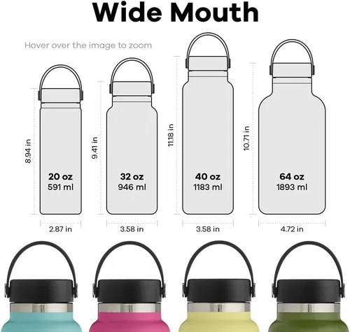 Vista 3 de Hydro Flask Botella de boca ancha con tapa flexible