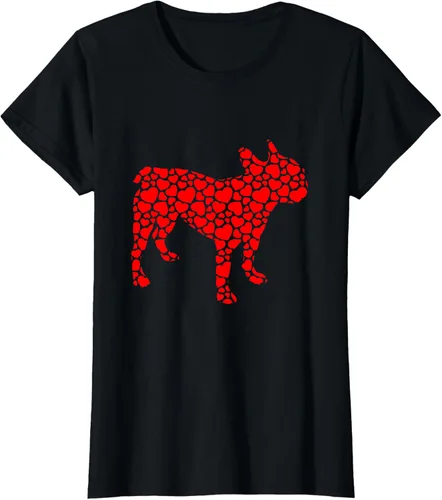 Vista 31 de Camiseta de San Valentín con forma de corazón Bulldog francés, Negro