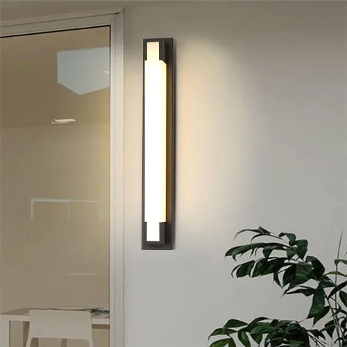 Vista 4 de Aplique de pared LED para exteriores, lámpara de pared de tira lineal, decoración exterior e interior, accesorios de iluminación de pared para 3000k