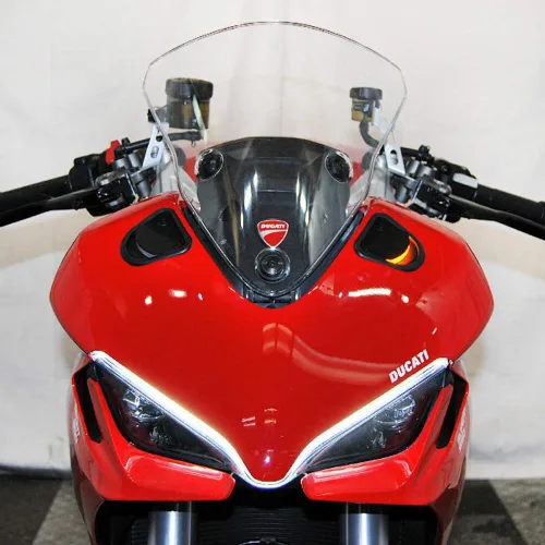 Vista 3 de New Rage Cycles Señales de giro de bloqueo de espejo compatibles con Ducati Supersport 950