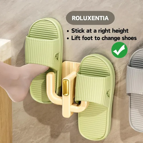 Vista 2 de Paquete de 6 zapateros de pared – Estante organizador de zapatos colgante de alta calidad con soportes adhesivos para colgar, ganchos para zapatos