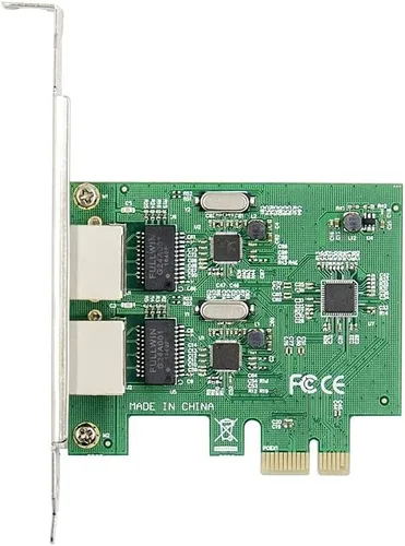 Vista 2 de X-MEDIA XM-NA3820 PCI-E 2 puertos Dual 10/100/1000Mbps Gigabit Ethernet PCI Express (PCIe x1) Tarjeta adaptadora de red de servidor Chipset