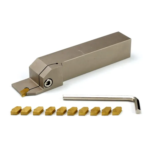 Vista 4 de OSCARBIDE Soporte de corte de separación de torno indexable de alta resistencia con 10 piezas de insertos de carburo GTN-4 (QC1404) QA16R-40