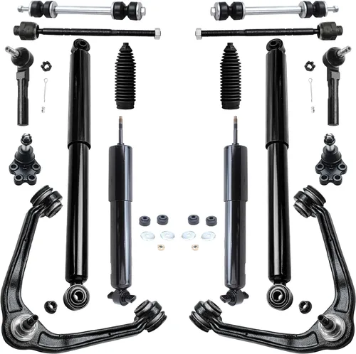 Vista 145 de Detroit Axle - Kit de suspensión frontal de 15 piezas para Jeep Grand Cherokee 99-04 1999 2000 2001 2002 2003 2004, brazos de control superior e