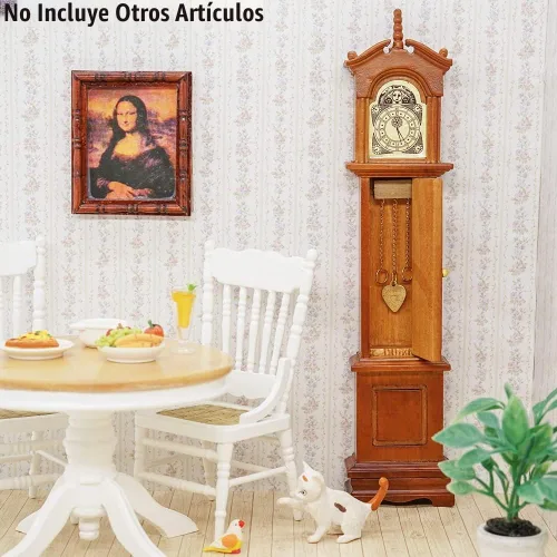 Vista 5 de Odoria 1/12 Reloj miniatura para abuelo, casa de muñecas, accesorios de muebles victorianos