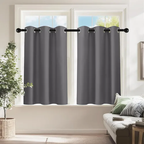 Vista 43 de PONY DANCE Cortinas para Autocaravana de 24 pulgadas de Largo, Cortinas Cortas para Baño y Cocina, Mini Cortinas de Privacidad para Camper