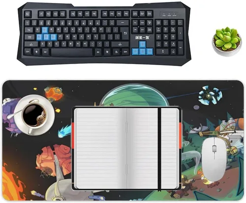 Vista 4 de Space Universe Outer Wilds - Alfombrilla de mouse para juegos, grande, extendida, para computadora, teclado y escritorio completo
