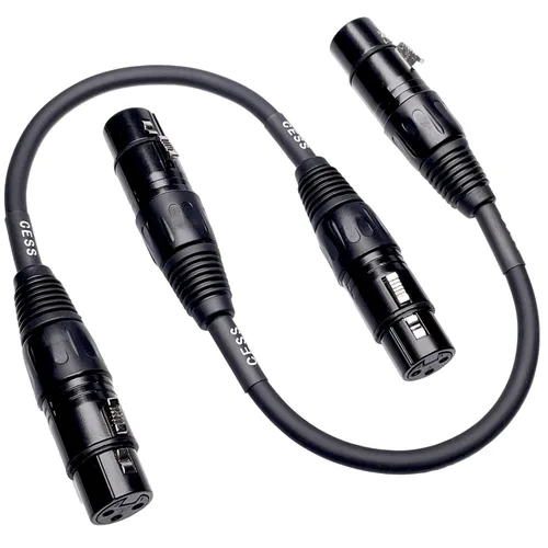 Vista 5 de CNCESS Cable de micrófono XLR hembra a hembra de 3 pines, paquete de 2