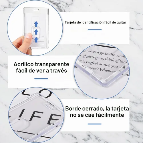 Vista 3 de Chinco - 30 portatarjetas de plástico duro, verticales, transparentes, para tarjetas de identificación Acrylic Heavy Duty Id Card Holder