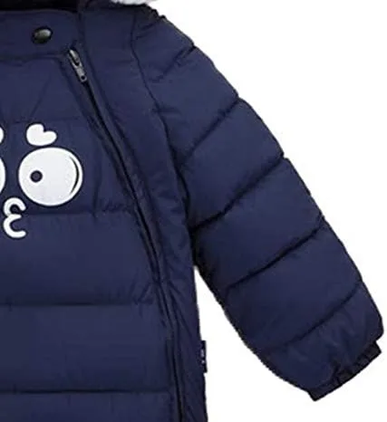 Vista 5 de Traje de nieve de una pieza para bebé con guantes de capucha con cremallera para niños pequeños