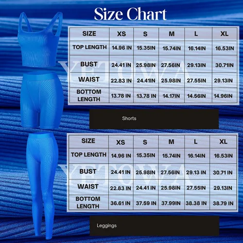 Vista 6 de Conjunto deportivo de 2 piezas para mujer, camiseta sin mangas de punto acanalado para yoga, leggings de cintura alta, conjuntos de ropa deportiva