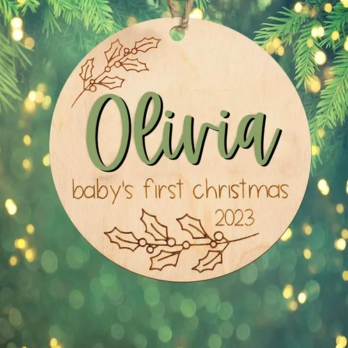 Vista 16 de NAZENTI Adorno de cerámica personalizado para bebé recién nacido, estadísticas de nacimiento, regalo de nueva mamá, primera Navidad del bebé