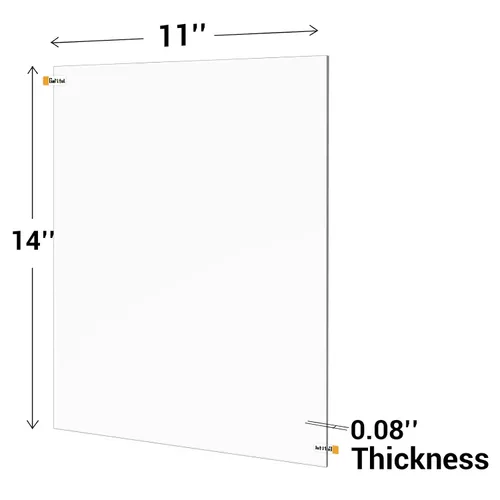 Vista 2 de Hojas de acrílico transparente de 0.079 in de grosor, paquete de 6 paneles de plexiglás con película protectora, tablero en blanco de plástico