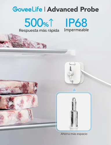 Vista 2 de GoveeLife Termómetro Bluetooth para refrigerador con pantalla LCD, paquete