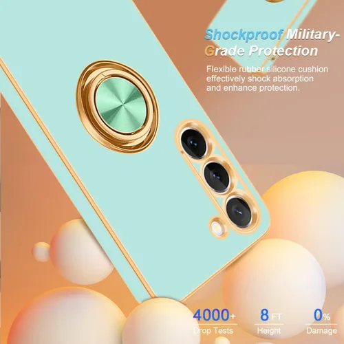 Vista 3 de Fingic Funda para Samsung Galaxy S23 Plus, Galaxy S23 Plus con soporte de anillo de 360°, funda para teléfono para mujeres y niñas, soporte