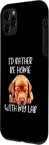 Vista 2 de Funda para iPhone 11 Pro Max Fox Red Lab Mom Dad I'd Rather Be Home Labrador Retriever