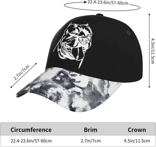 Vista 2 de American Bully Dog Hat Adjustable Baseball Cap for Men Women Dad Hat