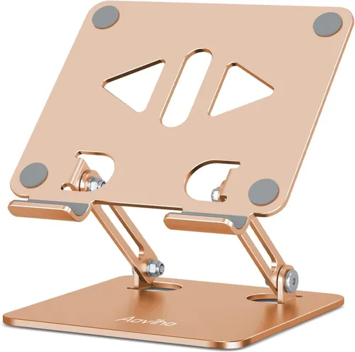 Vista 14 de Aoviho - Soporte para tableta portátil para escritorio, soporte de escritorio ajustable para tableta, soporte de aluminio plegable para iPad Pro
