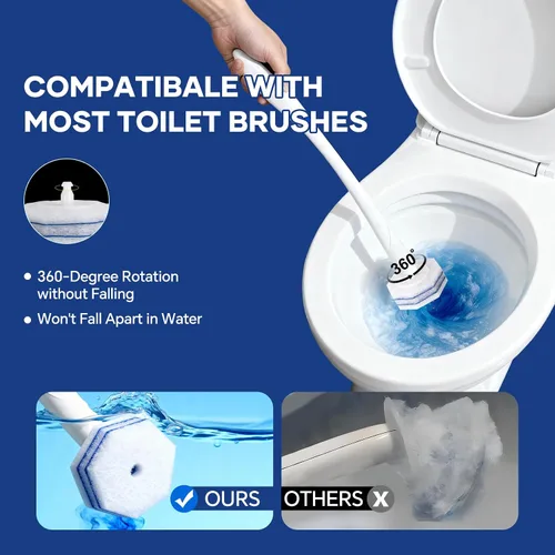Vista 5 de 30 repuestos de inodoro para cepillo de inodoro Clorox, repuestos de limpiador de cuencos desechables de 3 capas para limpieza de baño, 3 veces