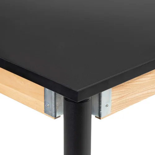 Vista 5 de Learniture Mesa de laboratorio escolar de ciencia resistente con parte superior resistente a productos químicos, mesa de ciencia de altura ajustable