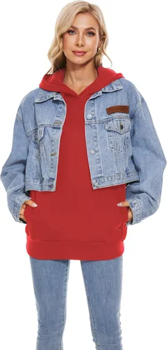 Vista 6 de TAIPOVE Sudaderas con capucha de forro polar liso para mujer de algodón cálida suave de manga larga casual atlética suelta