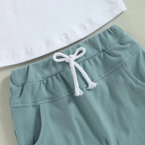 Vista 3 de Engofs Conjunto de 2 piezas de camiseta de manga corta y pantalones cortos para bebé niño
