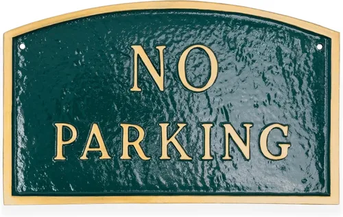 Vista 8 de Montague Metal Products SP-8sm-BG Placa de declaración de arco sin estacionamiento, pequeña, negra y dorada Negro/Oro