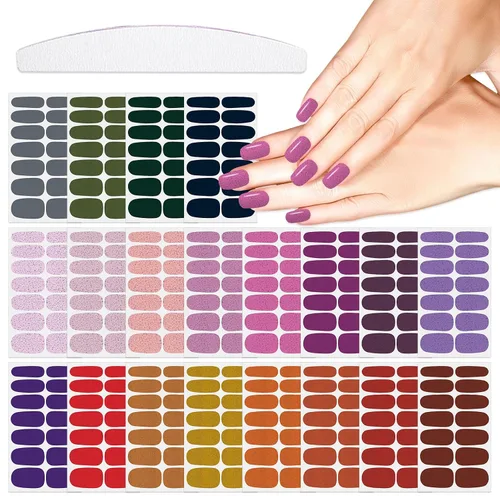 Vista 9 de 20 hojas de 440 piezas de diseños de moda, calcomanías de uñas completas para mujeres, uñas de los pies, calcomanías de esmalte de uñas de gel