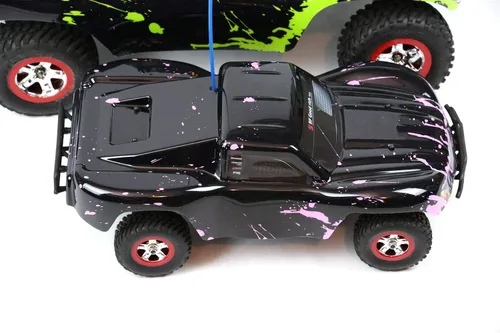 Vista 4 de SummitLink Reemplazo de cuerpo personalizado compatible con color rosa fangoso sobre negro para automóvil o camión RC escala 1/16