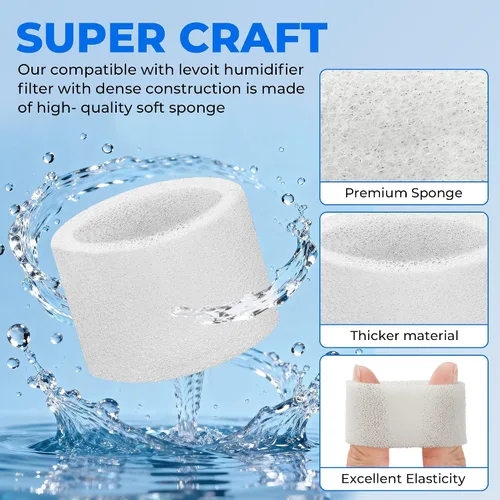 Vista 3 de Paquete de 30 filtros de repuesto para humidificador de llenado superior para humidificadores LEVOIT Classic160, Dual150, Dual200S, Classic300(S)