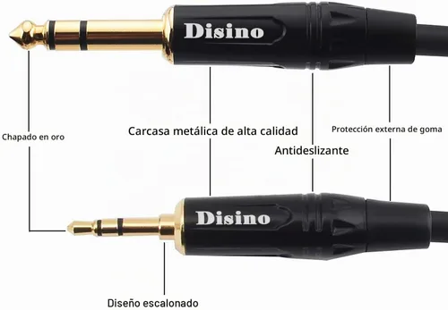 Vista 6 de Cable estéreo TRS de 1/8 de pulgada a doble 1/4 de pulgada TS Mono Y-Splitter Cable 0.138 in Aux Mini Jack Stereo Breakout Cable Cables de ruta - 6