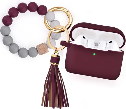 Vista 11 de Filoto Funda para AirPods Pro 3 (2025), funda protectora de silicona suave compatible con Apple AirPods Pro de 3ª generación con pulsera de cuentas