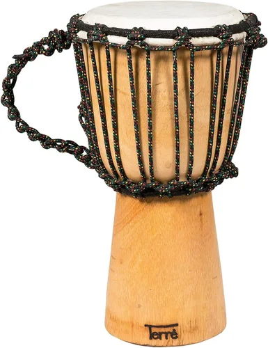 Vista 8 de Djembe Principiante Liso, 10" de alto, 5-6" cabeza