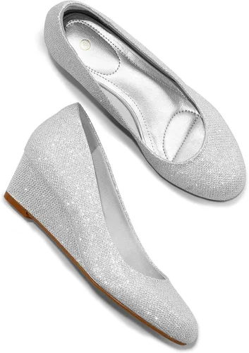Vista 2 de mysoft Women's Wedge Pumps Closed Toe Low Heel Dress Shoes