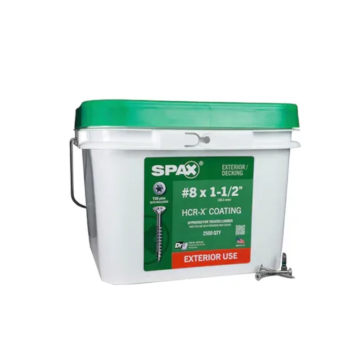 Vista 15 de SPAX Tornillos de madera para cubierta de cabeza plana exterior #8 x 1-1/2 pulgadas, construcción Torx T-Star Plus (550 EA) broca de 3 libras