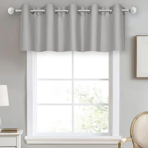 Vista 31 de DECOVSUN Cenefa de cortina opaca amarilla brillante para ventanas de cocina, cenefa opaca con ojales para dormitorio, cenefa corta y recta para sala