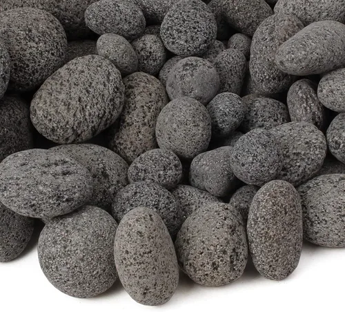 Vista 6 de Lava Rock - Piedras de lava pulidas de 10 libras - Piedras de lava negras y grises de 1 pulgada - Roca volcánica - Rocas de paisajismo - Pequeñas
