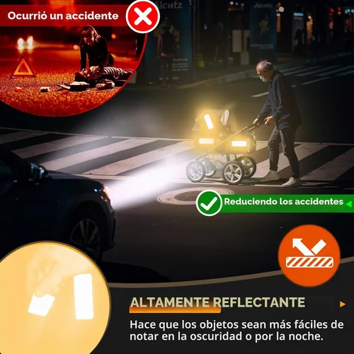 Vista 2 de PHIXBEAR 20 piezas calcomanías reflectantes súper reflectantes hechas de 3M 823i, cinta reflectante de seguridad para automóvil, bicicleta, buzón