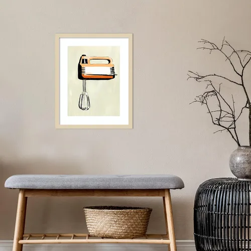 Vista 5 de Amanti Art Lienzo decorativo para pared enmarcado de 21 x 17 pulgadas, aparato de cocina retro III por Annie Warren, arte de pared de cocina