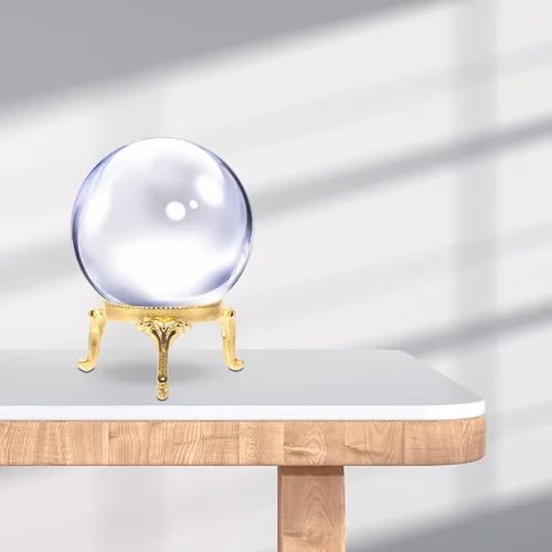 Vista 2 de Angoily Caballetes de cristal del sostenedor de la bola del metal para el soporte decorativo de la esfera de cristal de Dorado