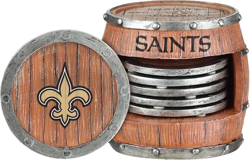 Vista 9 de FOCO NFL Team Logo 5-Pack Barrel Beverage Drink Coaster Set
