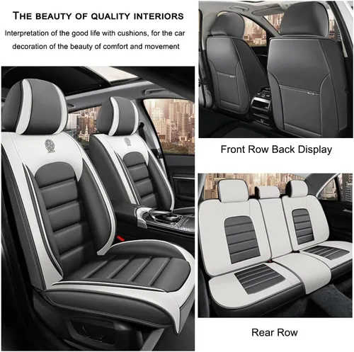 Vista 41 de 5 fundas de asiento para Chevy Aveo 2005-2023, fundas de asiento de automóvil de cuero, impermeables, antideslizantes, suaves, cómodas fundas