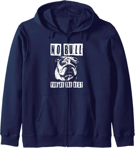 Vista 4 de No Bull You're The Best - Sudadera con capucha divertida con cremallera para dueños de perros Pitbull, Negro