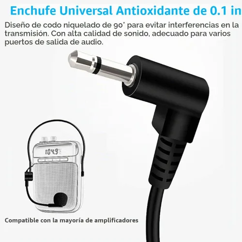 Vista 3 de VOVIGGOL 2 piezas de micrófono auricular con micrófono, cable flexible para amplificador de voz, auricular con conector jack de 3.5mm para cantar