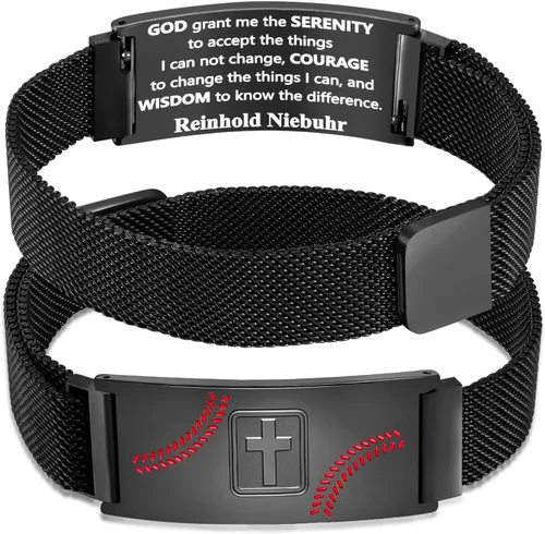 Vista 134 de Regalos de graduación, pulsera de fútbol, fútbol, baloncesto, béisbol, regalos de pulsera, pulseras de cruz de fe para hombres, bautismo, primera
