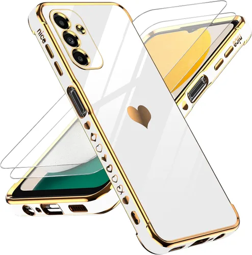 Vista 33 de LeYi Funda para Motorola-G 2025: Love Heart Plating Luxury, Negro